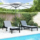 vidaXL Solsängar 2 st svart 199,5x60x74 cm massiv furu 825074
