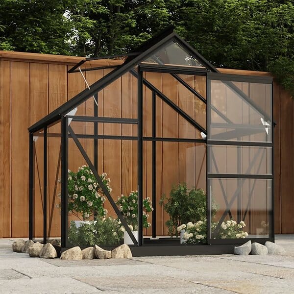 vidaXL 3082333 Växthus 155x103x191 cm (Aluminium/Antracit)